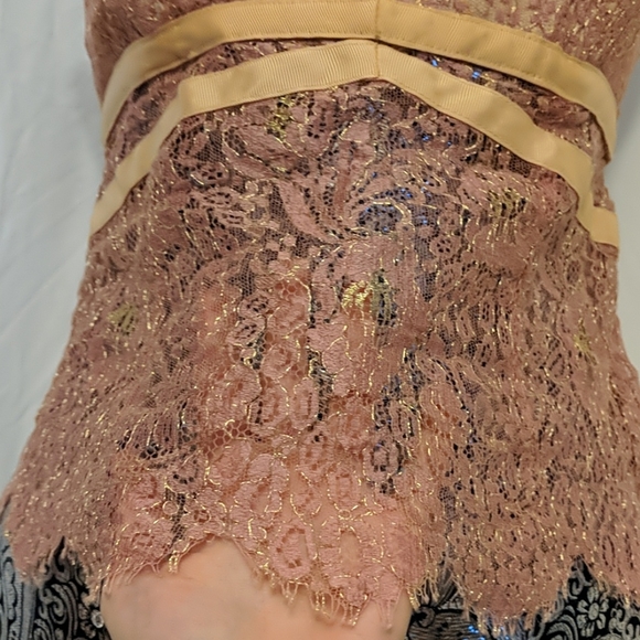 Bebe vintage pink and gold lace top - Picture 3 of 11
